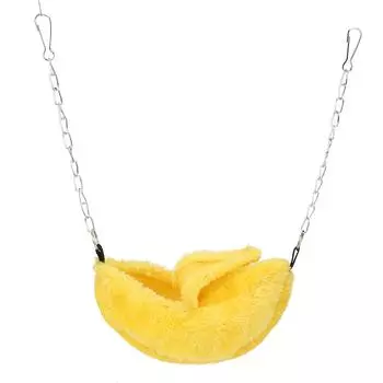 Small Warm Plush Banana shaped Pet Nest House for Hamster Hammock Bed(Yellow) жёлтый