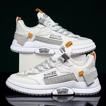 Small White Shoes Men s Shoes Korean Version Trend All-match Breathable Sneakers Men s Casual Shoes Students Running Shoes Men 39 бежевый
