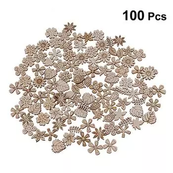 Small Wood Small Flowers Leaves Small Grass Mixed Children DIY Graffiti Educational Toys 100pcs