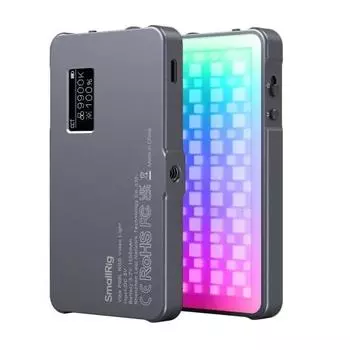 SmallRig P96L RGB Видеосвет Портативный светодиодный светильник для камеры CRI 96+ Регулируемая яркость 2500K-8000K, перезаряжаемый светодиодный цифровой 21 эффект, CRI 96+, OLED-дисплей, фото