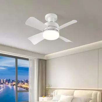 Smart 3-in-1 Ceiling Fan Light E27 with Remote Control LED 20W for Dimming Suitable for Living Room Study Household Use 85-265V 20W белый