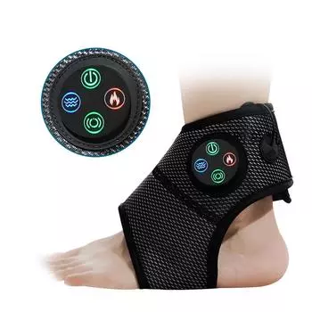 Smart Ankle Massager Air Pressure Vibration Massage Relaxation Constant Temperature Hot Compress Foot Muscle Fatigue Relief чёрный