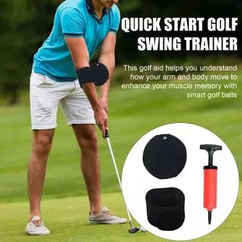 Smart Ball Учебное пособие для гольфа Smart Ball Воздушный насос Набор повязок на руку Оборудование для обучения осанке Тренажер для гольфа чёрный