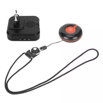 Smart Call System 1 Transmitter 1 Receiver Wireless Caregiver Pager SOS Call Button with LED Light EU Plug