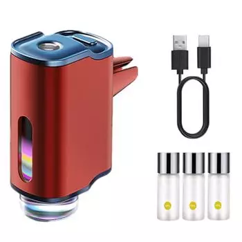 Smart Car Aromatherapy Machine Car Oil Diffuser 30ml Aromatherapy Scent Diffuser 3 Level Adjustment Mode (Red)