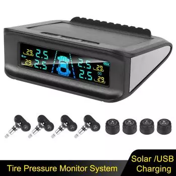 Smart Car TPMS Digital Display Wireless Solar Power Car Safety Tire Pressure Alarm System Tire Pressure Monitoring System