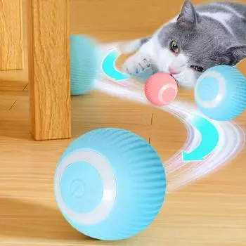 Smart Cat Toy Automatic Rolling Ball Cat Interactive Ball USB Rechargeable Electric Moved Rotating Cat Toys Pet Accessories розовый