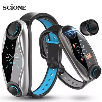 Смарт-часы, беспроводные Bluetooth-наушники 2 в 1, Bluetooth 5,0, чип IP67, водонепроницаемые спортивные умные часы для мужчин и женщин