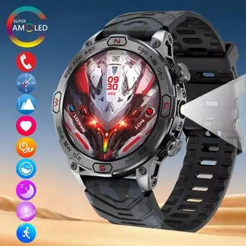 Смарт-часы для мужчин, голосовой помощник, мониторинг здоровья, фитнес-трекер, компас, Bluetooth-вызов, водонепроницаемые женские часы