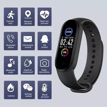 Смарт-часы M5 с Bluetooth, умные часы для мужчин и женщин, детский браслет, монитор сердечного ритма, артериальное давление для IPhone, Android