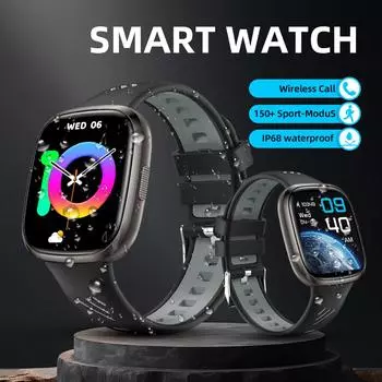 Смарт-часы, QTLLBT, определение частоты сердечных сокращений во время сна, фитнес-трекер с записью калорий и расстояния, отправка информации, функция вызова, голосовой помощник