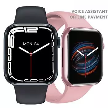 Смарт-часы серии 9 для мужчин, офлайн-платежи по сердечному ритму, голосовой помощник, Bluetooth-вызов, обмен местоположением, женские умные часы чёрный