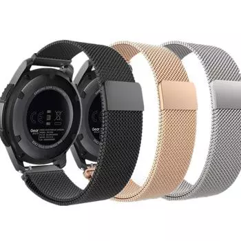 Смарт-часы Спортивный ремешок из нержавеющей стали для Samsung Galaxy Watch 42 мм 46 мм Подходит для Active2 Watch3 41/45 мм Gear4 3 2 Заменить ремешок для часов HUAWEI GT2