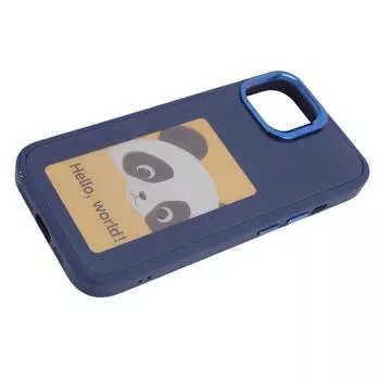 Смарт-чехол для телефона с экраном NFC Ink TPU APP DIY Screen Projection Phone Cover с алюминиевой рамкой для линз синий