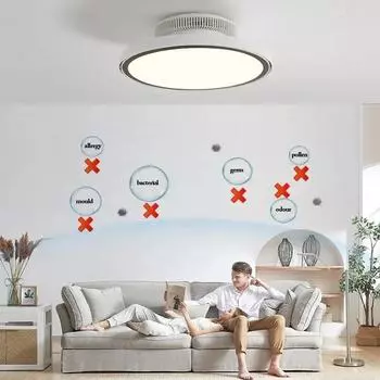 Smart control Modern Full Spectrum Invisible Blade LED Ceiling Fan Lamps Dimmable With Remote Control Indoor Fan Lighting