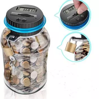 Smart counting piggy bank large bucket 1.8L creative plastic transparent piggy bank Canada