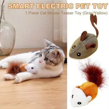 Smart Electric Pet Toys Interactive Cat Toy Automatic Mouse Battery Powered Electric Teaser For Cats