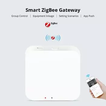 Smart Gateway Zigbee 3.0 Hub Шлюз Беспроводной пульт дистанционного управления Управление через приложение, совместимое с ZigBee белый