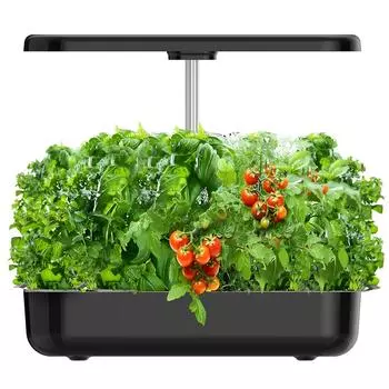 Smart Hydroponic Garden System With LED Full Spectrum For Home Use 12 Pods Vertical Plant Growing System For Vegetables Fruits чёрный