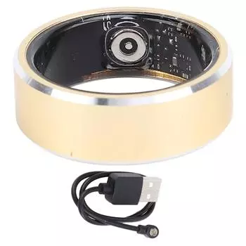 Смарт-кольцо для отслеживания здоровья IP68 Водонепроницаемость Bluetooth 5.1 Фитнес-трекер Шагомер Сон Кольцо f Size 8 Gold