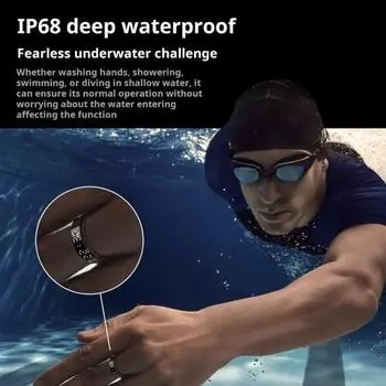 Смарт-кольцо со светодиодным экраном Водонепроницаемый трекер здоровья Кольцо Пеший туризм Бег Велоспорт US 10 серебряный