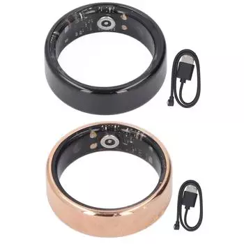 Смарт-кольцо водонепроницаемое стильное спящее спортивное мониторинговое фитнес-кольцо для мужчин и женщин подарок Black