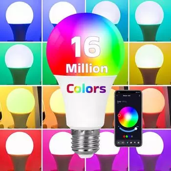 Smart Led Bulb Bluetooth Tuya RGB Light Bulb Phone APP Control AC220V Colorful Dimmable Light LED lamp For Bedroom Home Decor 1 pcs