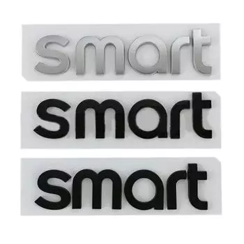 SMART Letter Logo Автомобильные наклейки для аксессуаров SMART Head Modification Передняя и задняя эмблема, значок, декоративные наклейки чёрный