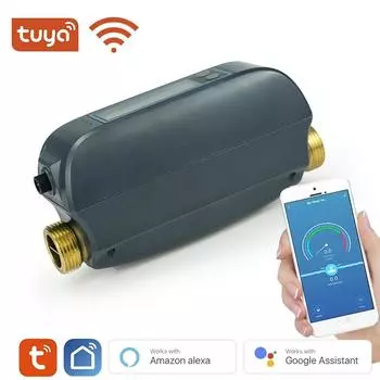 Smart Life WiFi Водяной клапан Расход воды и счетчик воды Вкл/Выкл Дистанционное управление Отображение в реальном времени AU Plug