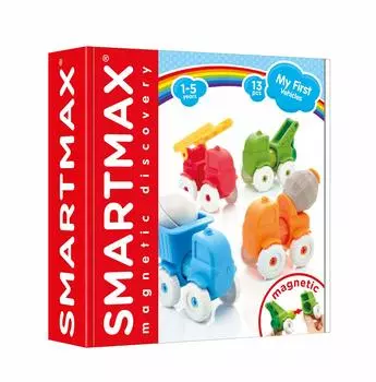 Smart Max, первая магнитная игрушечная машинка для малышей, 13 предметов, SMX226, оригинальный продукт