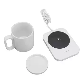 Smart Mug Warmer 3 Gears Control USB Powered Heating Coaster Milk Cup Insulation Warmer White L(for 6.5-9kg) белый