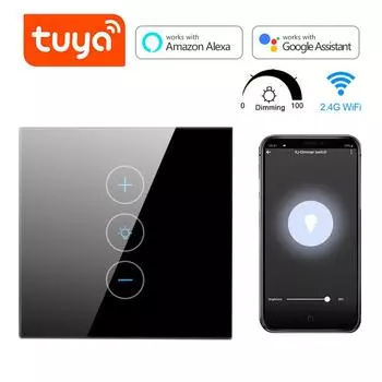 Смарт-приложение с дистанционным управлением, светодиодный диммер, Wi-Fi, переключатель света с регулируемой яркостью, настенный сенсорный диммер, модуль стеклянной панели, удаленный стандартный переключатель ЕС/США