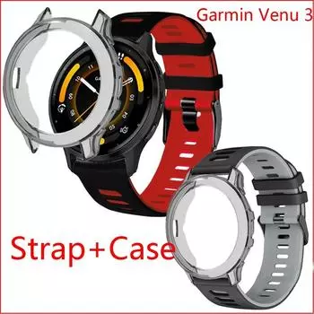 Смарт-ремешок для часов, силиконовый ремешок для Garmin Venu 3 Venu3, защитный чехол для экрана, рамка, бампер, аксессуары для часов