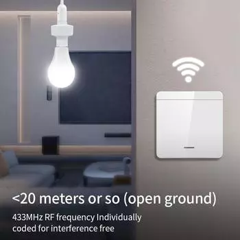 Smart RF 433mHz Remote Control E27 E26 Bulb Holder Socket Led Lamp Base Wireless Light Switch AC 85-265V 1/2/3 Gang Switch