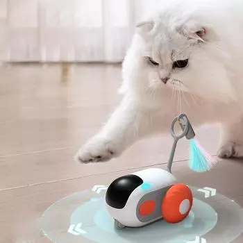 Smart Running Car Remote Control Electric Cat Toy Entertainment Pet Mouse Interactive Feather Cat Toy Cat Toy синий