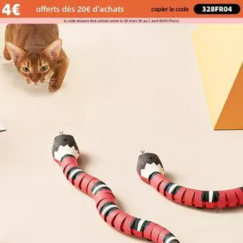 Smart Sensing Snake Cat Toys Интерактивный автоматический Eletronic Snake Cat Teaser USB-зарядка Аксессуары для кошек для кошек Собаки Игрушки для кошек 40*4*3.5cm красный