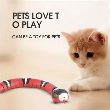 Smart Sensing Snake Cat Toys Интерактивный автоматический Eletronic Snake Cat Teaser USB-зарядка Аксессуары для кошек для кошек Собаки Игрушки для кошек красный