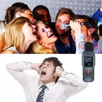 SMART SENSOR Мини-цифровой измеритель уровня звука ЖК-дисплей Измеритель шума чёрный