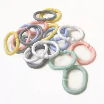 Игрушка для прорезывания зубов Smart Start, подвесное кольцо C, соединяемое, пастель, 18 предметов и (х 1)
