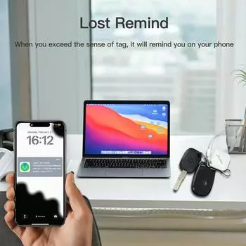 Смарт-тег Bluetooth Глобальное позиционирование через приложение Find My от Apple Трекер Поиск на большие расстояния Ключ Сумка для ребенка Велосипед Локатор чёрный