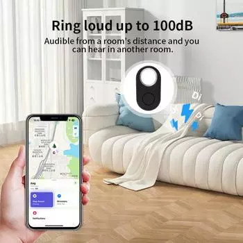 Смарт-трекер, замена обычному ошейнику для домашних животных, работа с приложением Apple Find My, Bluetooth, отслеживание в реальном времени, звук, позиционирование, метка чёрный