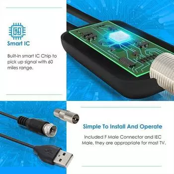Smart TV антенна 4K цифровая телевизионная антенна 25 дБ цифровая Dvb-T2 1080P антенна с усилителем для автодомов лодок кемпинга onesize