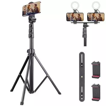 Смартфон ARTCISE с 4-ступенчатым рычагом для смартфона, простой в использовании мини-смартфон, совместимый со штативом для зеркальной фотокамеры, телескопический, 58–171 см, складной, штатив, замок,
