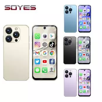 Смартфон SOYES XS19 Pro Mini 4G с 3,88-дюймовым TFT-дисплеем, четырьмя ядрами, двумя SIM-картами, задней камерой на 5 Мп, Bluetooth, WIFI, сенсорным экраном Type-C и сканером отпечатков пальцев на базе Android 3+32GB чёрный