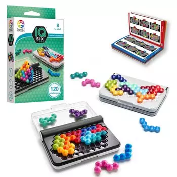 SmartGames IQ Six Pro Travel Game Мозговые игры для детей и взрослых Головоломки для детей от 8 лет и старше 120 задач в кейсе Развитие навыков -