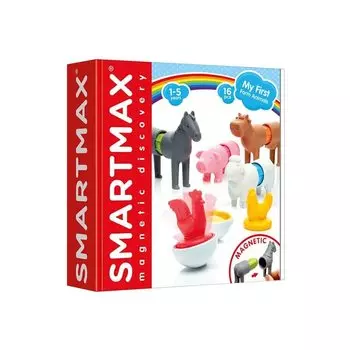 Smartmax First Магнитная игрушка Ферма Животные 16 предметов SMX221 Оригинальный продукт для малышей