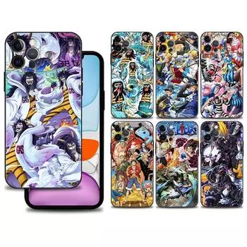 Smartphone Case for iPhone 13 12 11 Pro Max XR X XS 8 7 Plus 13mini 12mini Cover Silicone Funda One Piece Luffy Sanji And Pirate iPhone 13