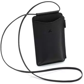 Smartphone shoulder bag with zipper pocket Black 15151 [Kitamura] Y-1319 Women s [Black]