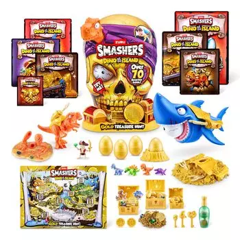 Smashers Dino Island Gold Treasure Hunt от ZURU Treasure Hunt Тематическая игрушка Интерактивная игрушка Коллекционные игрушки для детей и подростков (оранжевый) оранжевый