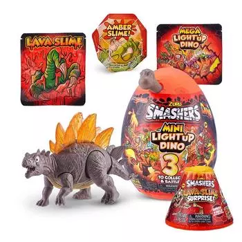 Smashers Светящийся мини-динозавр Стегозавр ZURU Lava Slime Surprise Series 4 для мальчиков и детей Amazon Limited Edition Combo Pack